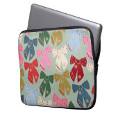 Retro Christmas Bows Coquette Laptopschutzhülle (Vorderseite Links)