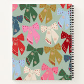 Retro Christmas Bows Coquette Notizblock (Rückseite)