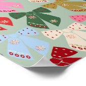 Retro Christmas Bows Coquette Poster (Ecke)