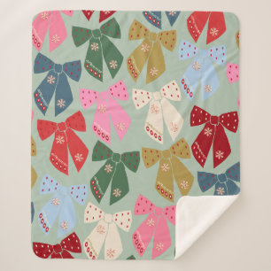Retro Christmas Bows Coquette Sherpadecke