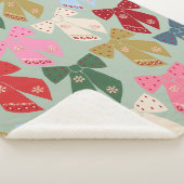 Retro Christmas Bows Coquette Sherpadecke (3/4)