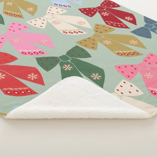 Retro Christmas Bows Coquette Sherpadecke (3/4)