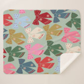 Retro Christmas Bows Coquette Sherpadecke (Vorderseite (Horizontal))