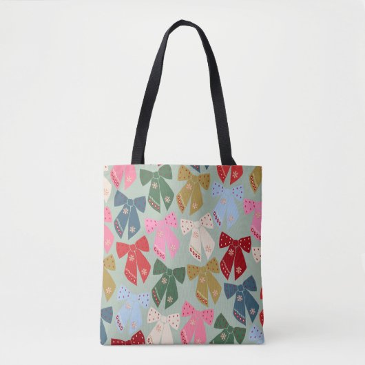 Retro Christmas Bows Coquette Tasche (Vorderseite)