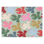 Retro Christmas Bows Coquette Tischdecke (Vorderseite (Horizontal))