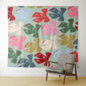 Retro Christmas Bows Coquette Wandteppich (Beispiel (Horizontal))