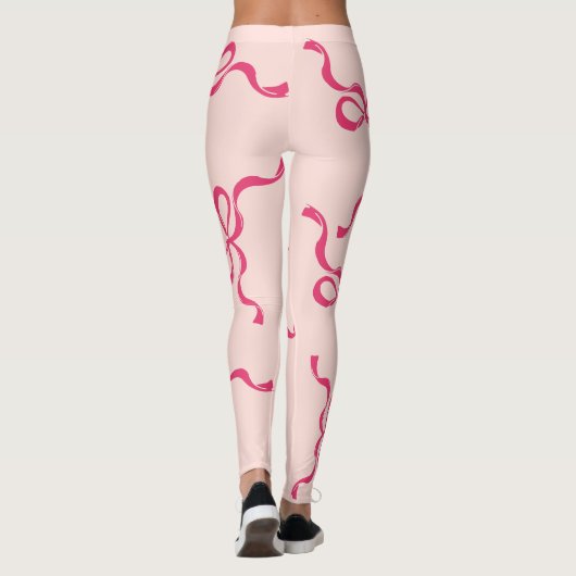 Retro Christmas Bows Holiday Classic rot Leggings (Rückseite)