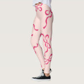 Retro Christmas Bows Holiday Classic rot Leggings (Links)