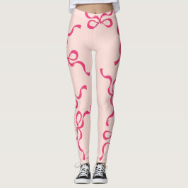 Retro Christmas Bows Holiday Classic rot Leggings