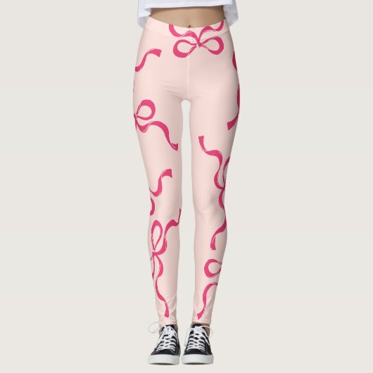 Retro Christmas Bows Holiday Classic rot Leggings (Vorderseite)