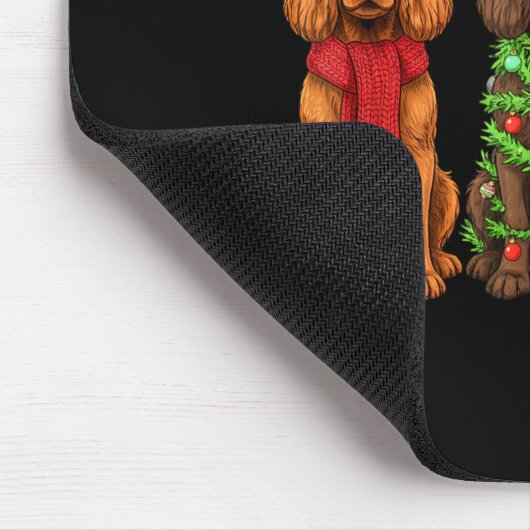 Retro Christmas Boykin Spaniel Santa Reindeer Dog Mousepad (Ecke)