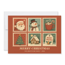 Retro Christmas Briefmarke Collage