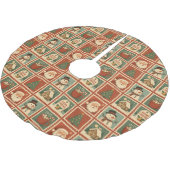 Retro Christmas Briefmarke Collage Polyester Weihnachtsbaumdecke (Schrägansicht)