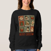 Retro Christmas Briefmarke Collage Sweatshirt (Vorderseite)