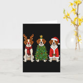 Retro Christmas Brittany Spaniel Santa Reindeer Do Karte (Gelbe Blume)