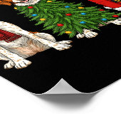 Retro Christmas Brittany Spaniel Santa Reindeer Do Poster (Ecke)