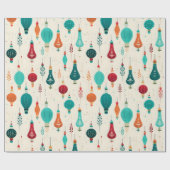 Retro Christmas Bulbs Ornament Muster Geschenkpapier (Flach)