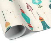 Retro Christmas Bulbs Ornament Muster Geschenkpapier (Rolleneckpunkt)