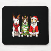Retro Christmas Bull Terrier Santa Reindeer Dog Lo Mousepad (Vorne)
