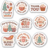 Retro Christmas Business Verpackungsaufkleber Aufkleber (Vorderseite)
