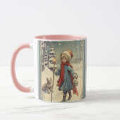 Retro Christmas Bygone Era Snowszene Tasse (Links)