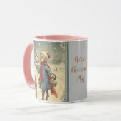 Retro Christmas Bygone Era Snowszene Tasse (Vorderseite Links)