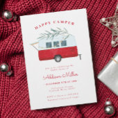Retro Christmas Camper Red Holiday Brautparty Einladung