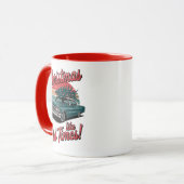 Retro Christmas Car – Old Times Holiday Tasse (Vorderseite Links)