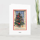 Retro Christmas Card Feiertagskarte (Rückseite)