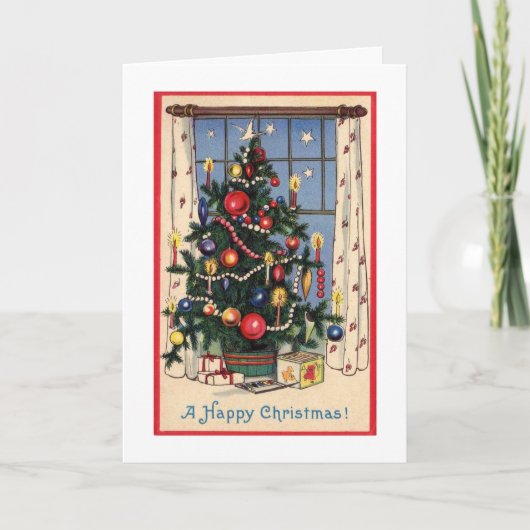 Retro Christmas Card Feiertagskarte (Vorderseite)