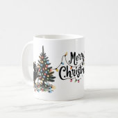 Retro Christmas Cat Kaffeetasse (Vorderseite Links)