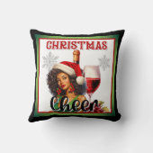 Retro Christmas Cheer Pinup Kissen (Rückseite)