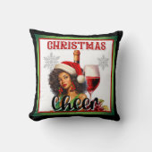 Retro Christmas Cheer Pinup Kissen (Vorderseite)