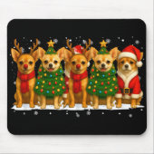 Retro Christmas Chihuahua Santa Reindeer Dog Lover Mousepad (Vorne)