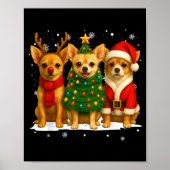 Retro Christmas Chihuahua Santa Reindeer Dog Lover Poster (Vorne)