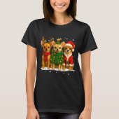 Retro Christmas Chihuahua Santa Reindeer Dog Lover T-Shirt (Vorderseite)