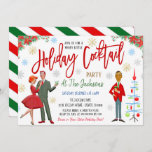 Retro Christmas Cocktail Party Einladung<br><div class="desc">Fun Retro Vintage Weihnachts Cocktail Party Geschenk Einladung Editable Vorlage. Nutzen Sie dieses Retro Weihnachtsfest-Party Einladung für Ihre Feiertage</div>