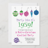 Retro Christmas Cocktail Party Spaß Vintager Urlau Einladung (Vorderseite)