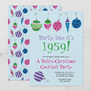 Retro Christmas Cocktail Party Vintag Urlaub Einladung