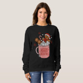 Retro Christmas Coffee Merry Christmas Gingerbread Sweatshirt (Vorne ganz)