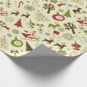 Retro Christmas Collage Geschenkpapier (Ecke)