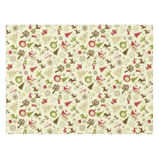 Retro Christmas Collage Tischdecke (Vorderseite (Horizontal))