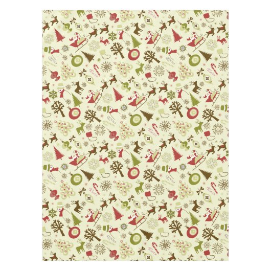 Retro Christmas Collage Tischdecke (Vorderseite)