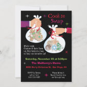 Retro Christmas Cookie Swap Exchange Einladung (Vorderseite)