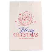 Retro Christmas Cool Santa Mittlere Geschenktüte (Vorderseite)