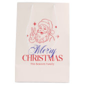 Retro Christmas Cool Santa Mittlere Geschenktüte (Rückseite)