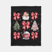Retro Christmas Coquette Bow Santa Coffee Cake Hol Fleecedecke (Vorderseite)