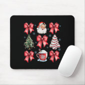 Retro Christmas Coquette Bow Santa Coffee Cake Hol Mousepad (Mit Mouse)