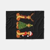 Retro Christmas Corn Snake Santa Reindeer  Fleecedecke (Vorderseite (Horizontal))
