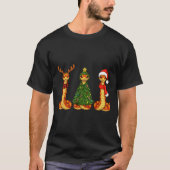 Retro Christmas Corn Snake Santa Reindeer T-Shirt (Vorderseite)